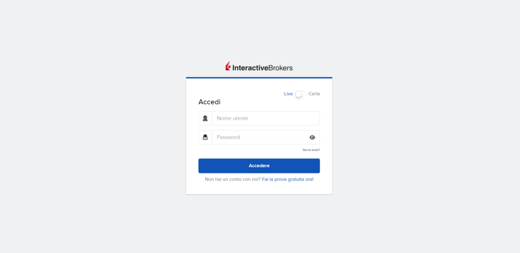 Proceso de inicio de sesión en Interactive Brokers